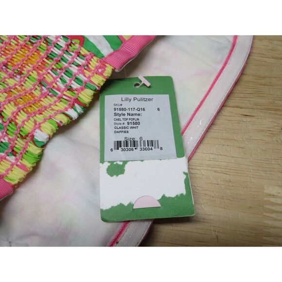 Womens Lilly Pulitzer Cael Top Poplin Tube Top 4 Multi-Color Floral Size 6 - Picture 6 of 7